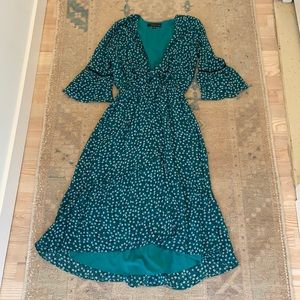 NWOT Adelines Rae Hi lo floral elastic waist romantic dress bell sleeves